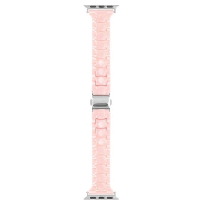For Apple Watch 42mm / 41mm / 40mm / 38mm Small Waist Rhombus Three-bead Resin Watch Band(Pink) by bashfashion