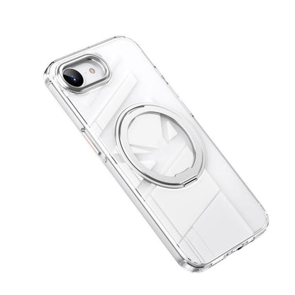 For iPhone 16e Frosted 360 Degree MagSafe Magnetic Holder Phone Case(Silver) by bashfashion