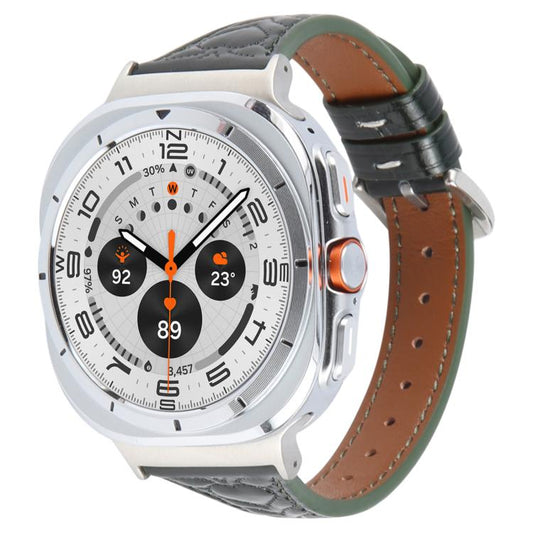 For Samsung Galaxy Watch Ultra 47mm / Ultra 2025 Metal Connector Heart-Shaped Embossed Leather Watch Band(Forest Green) by bashfashion