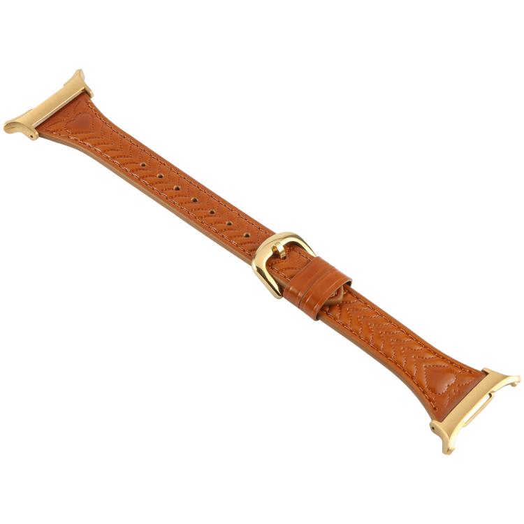 For Samsung Galaxy Watch Ultra 47mm / Ultra 2025 Metal Connector Heart-Shaped Embossed Leather Watch Band(Brown) by bashfashion