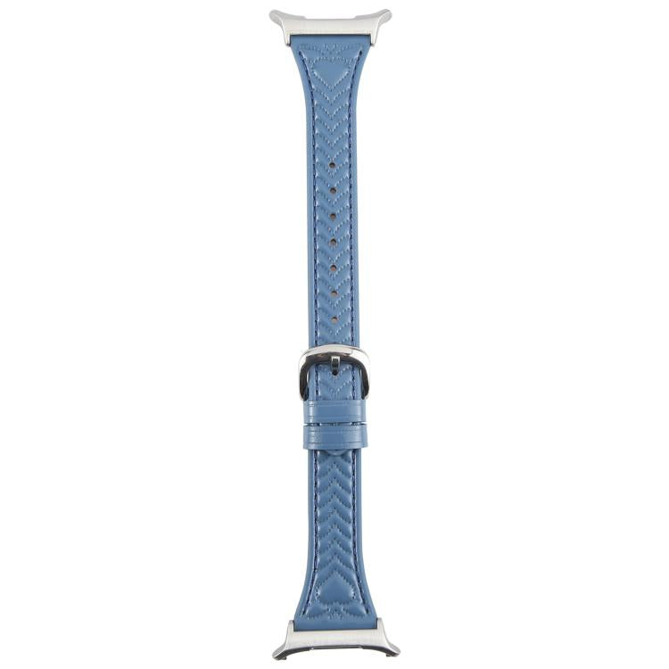 For Samsung Galaxy Watch Ultra 47mm / Ultra 2025 Metal Connector Heart-Shaped Embossed Leather Watch Band(Cornflower Blue) by bashfashion