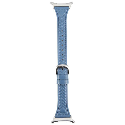 For Samsung Galaxy Watch Ultra 47mm / Ultra 2025 Metal Connector Heart-Shaped Embossed Leather Watch Band(Cornflower Blue) by bashfashion