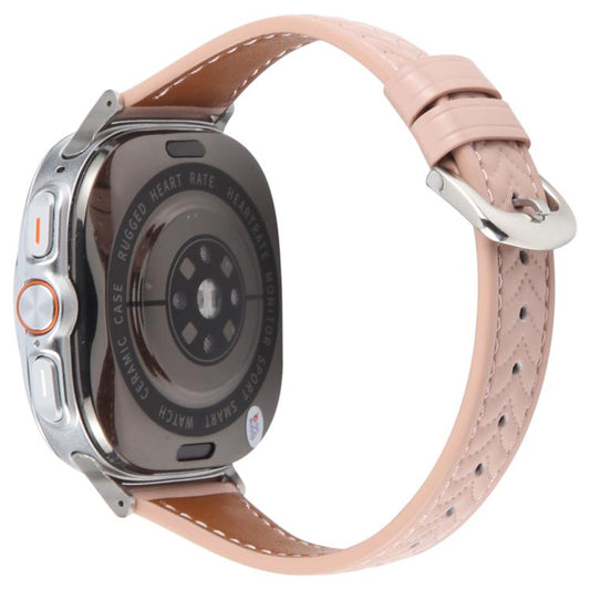 For Samsung Galaxy Watch Ultra 47mm / Ultra 2025 Metal Connector Heart-Shaped Embossed Leather Watch Band(Pink) by bashfashion
