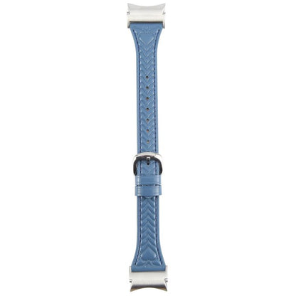 For Samsung Galaxy Watch 7 Metal Connector Heart-Shaped Embossed Leather Quick Release Watch Band(Cornflower Blue) by bashfashion
