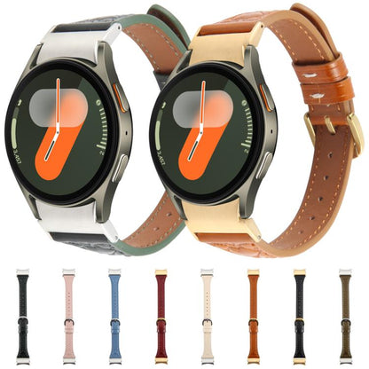 For Samsung Galaxy Watch 7 Metal Connector Heart-Shaped Embossed Leather Quick Release Watch Band(Cornflower Blue) by bashfashion