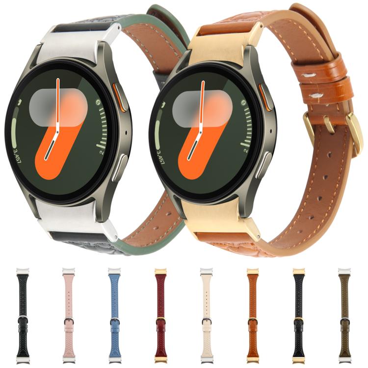 For Samsung Galaxy Watch 7 Metal Connector Heart-Shaped Embossed Leather Quick Release Watch Band(Black) by bashfashion