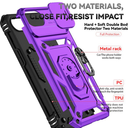 For iPhone 16e Sliding Camshield Holder Phone Case(Purple) by bashfashion