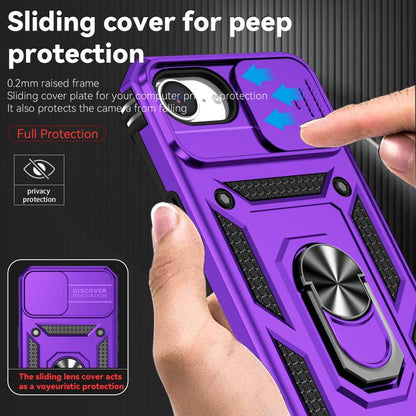 For iPhone 16e Sliding Camshield Holder Phone Case(Purple) by bashfashion
