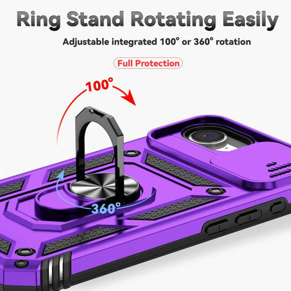 For iPhone 16e Sliding Camshield Holder Phone Case(Purple) by bashfashion