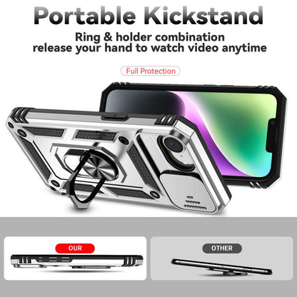 For iPhone 16e Sliding Camshield Holder Phone Case(Silver) by bashfashion