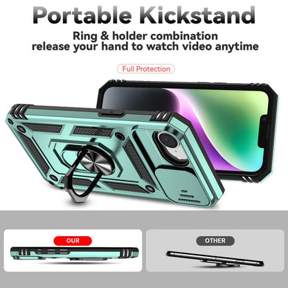 For iPhone 16e Sliding Camshield Holder Phone Case(Dark Green) by bashfashion