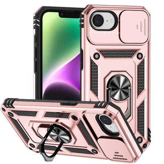 For iPhone 16e Sliding Camshield Holder Phone Case(Rose Gold) by bashfashion