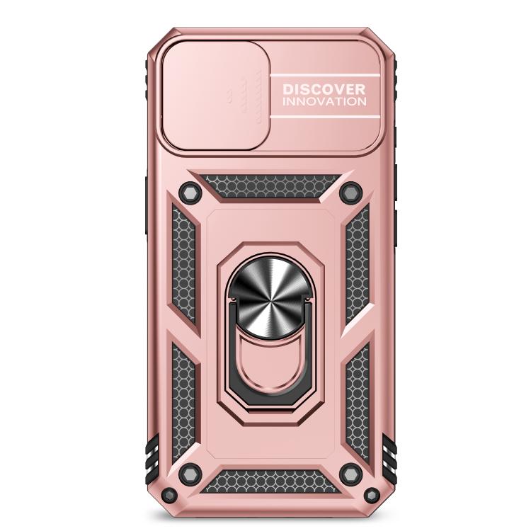 For iPhone 16e Sliding Camshield Holder Phone Case(Rose Gold) by bashfashion