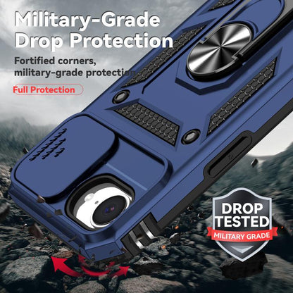 For iPhone 16e Sliding Camshield Holder Phone Case(Blue) by bashfashion