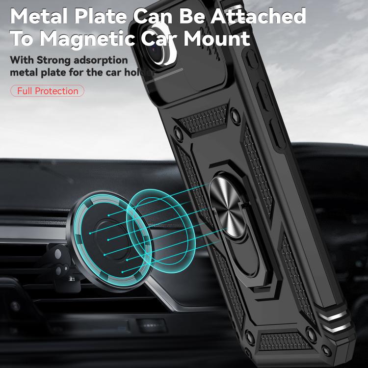 For iPhone 16e Sliding Camshield Holder Phone Case(Black) by bashfashion