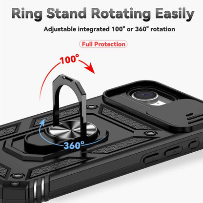 For iPhone 16e Sliding Camshield Holder Phone Case(Black) by bashfashion