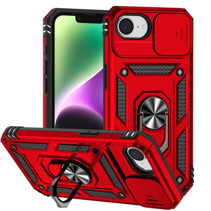 For iPhone 16e Sliding Camshield Holder Phone Case(Red) by bashfashion
