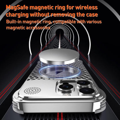 For iPhone 15 Pro R-JUST RJ-64 Aromatherapy Heat Dissipation MagSafe Phone Case with Stand(Black) by R-JUST