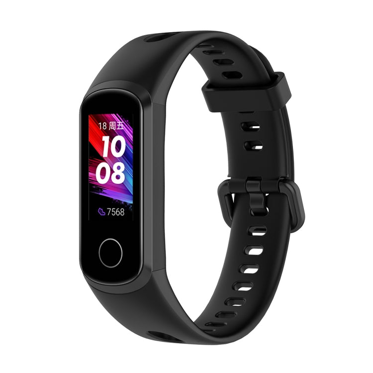 For Huawei Honor Band 5i / Band 4 Metal Buckle Silicone Watch Band, Size: Free Size(Black) by bashfashion
