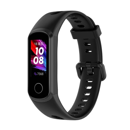 For Huawei Honor Band 5i / Band 4 Metal Buckle Silicone Watch Band, Size: Free Size(Black) by bashfashion