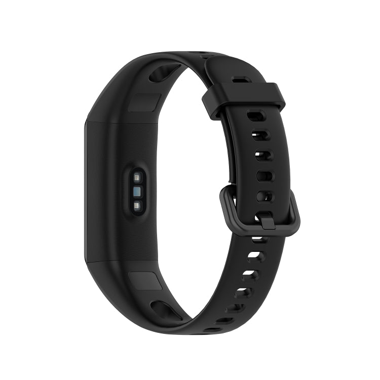 For Huawei Honor Band 5i / Band 4 Metal Buckle Silicone Watch Band, Size: Free Size(Black) by bashfashion