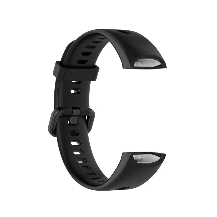 For Huawei Honor Band 5i / Band 4 Metal Buckle Silicone Watch Band, Size: Free Size(Black) by bashfashion