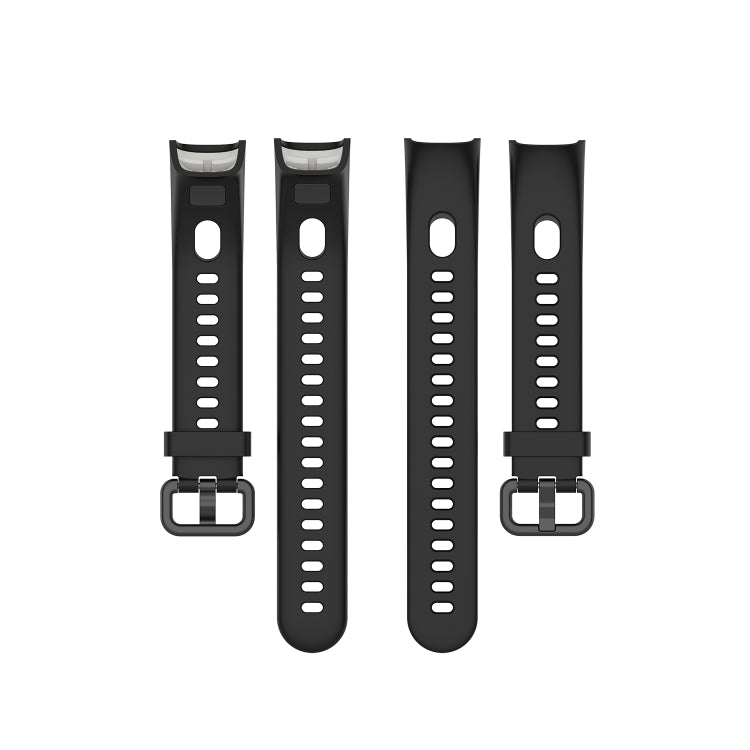 For Huawei Honor Band 5i / Band 4 Metal Buckle Silicone Watch Band, Size: Free Size(Black) by bashfashion