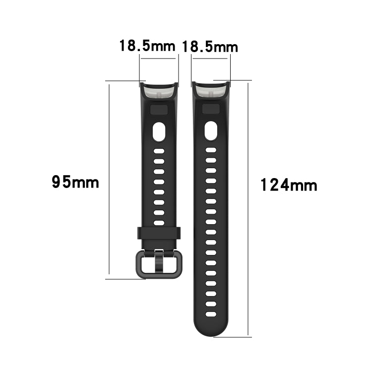 For Huawei Honor Band 5i / Band 4 Metal Buckle Silicone Watch Band, Size: Free Size(Black) by bashfashion