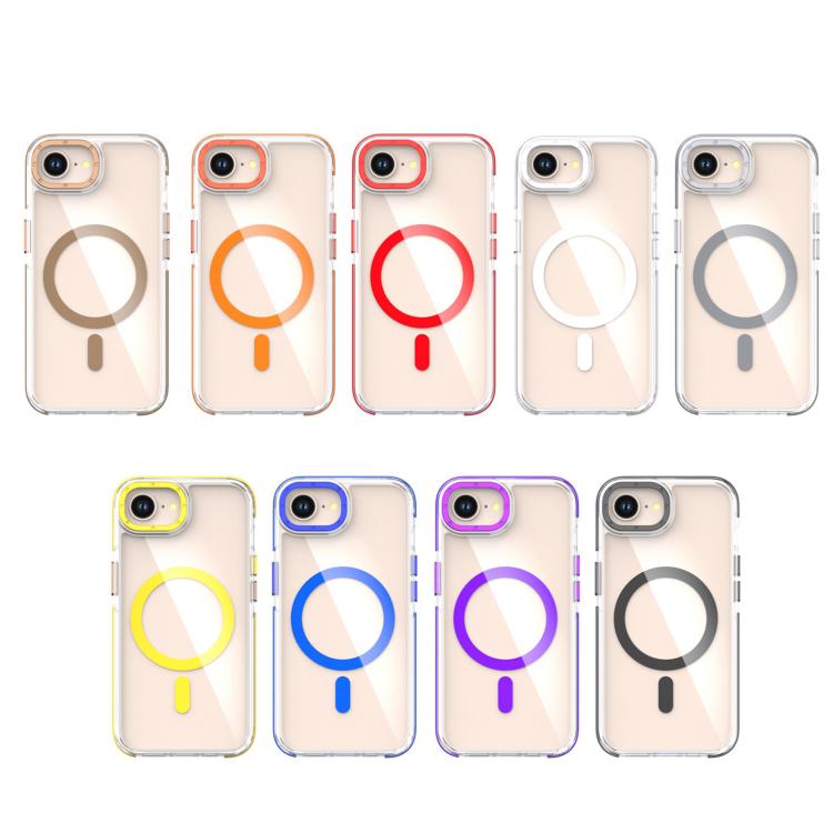 For iPhone 16e Dual-Color Clear Acrylic Hybrid TPU MagSafe Phone Case(Purple) by bashfashion