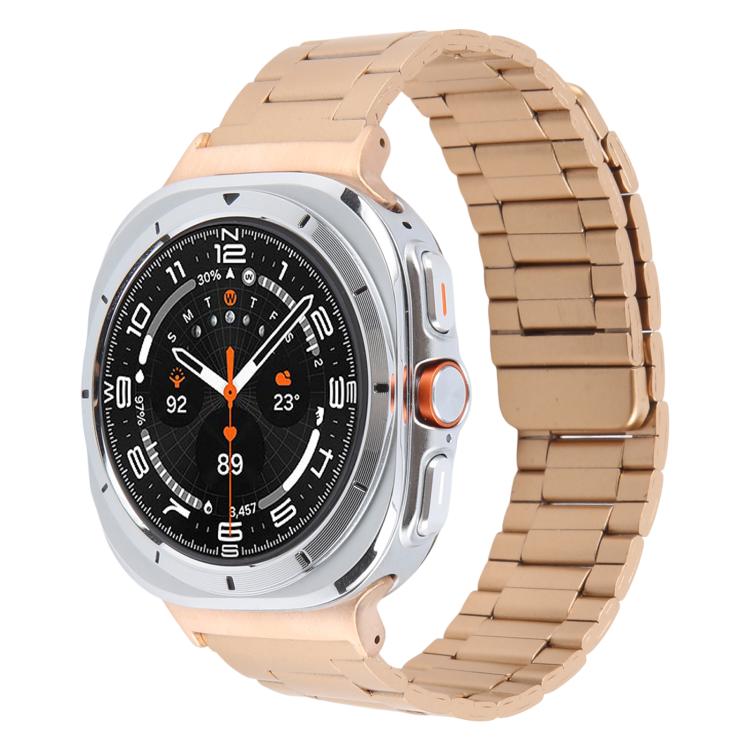 For Samsung Galaxy Watch Ultra 47mm / Ultra 2025 Three-beads Magnetic Steel Watch Band(Rose Gold) by bashfashion