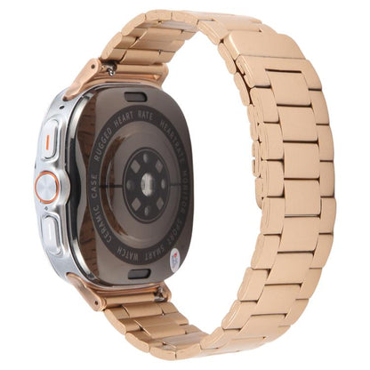 For Samsung Galaxy Watch Ultra 47mm / Ultra 2025 Three-beads Magnetic Steel Watch Band(Rose Gold) by bashfashion