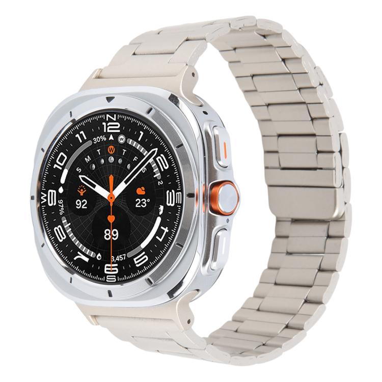 For Samsung Galaxy Watch Ultra 47mm / Ultra 2025 Three-beads Magnetic Steel Watch Band(Starlight) by bashfashion