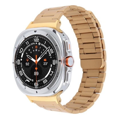 For Samsung Galaxy Watch Ultra 47mm / Ultra 2025 Three-beads Magnetic Steel Watch Band(Gold) by bashfashion