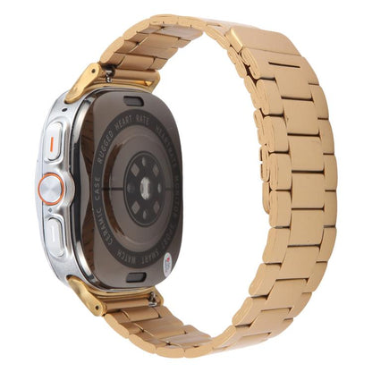 For Samsung Galaxy Watch Ultra 47mm / Ultra 2025 Three-beads Magnetic Steel Watch Band(Gold) by bashfashion