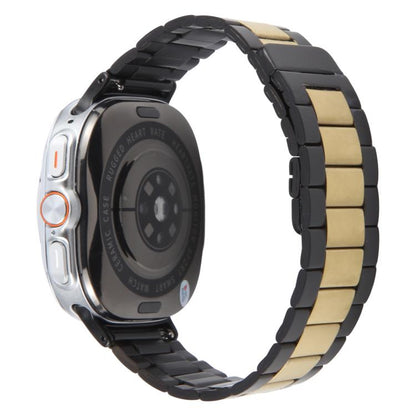 For Samsung Galaxy Watch Ultra 47mm / Ultra 2025 Three-beads Magnetic Steel Watch Band(Black Gold) by bashfashion