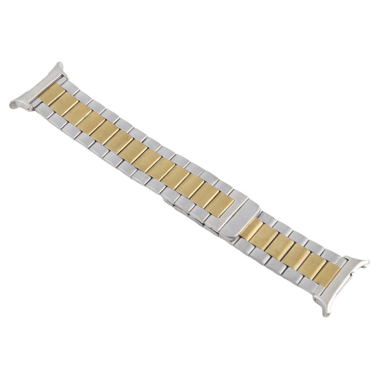 For Samsung Galaxy Watch Ultra 47mm / Ultra 2025 Three-beads Magnetic Steel Watch Band(Silver Gold) by bashfashion