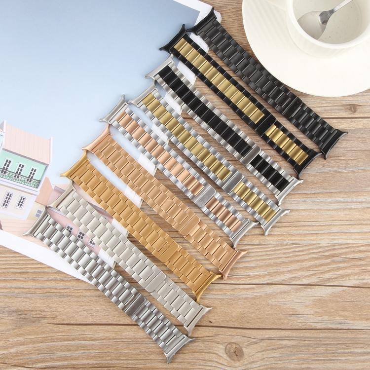 For Samsung Galaxy Watch Ultra 47mm / Ultra 2025 Three-beads Magnetic Steel Watch Band(Silver Gold) by bashfashion