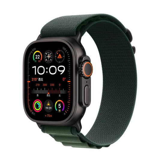 For Apple Watch 46mm / 49mm / 45mm / 44mm Alpine Loop Nylon Watch Band(Dark Green Black Buckle) by bashfashion