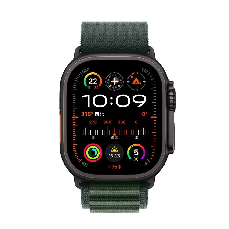 For Apple Watch 46mm / 49mm / 45mm / 44mm Alpine Loop Nylon Watch Band(Dark Green Black Buckle) by bashfashion