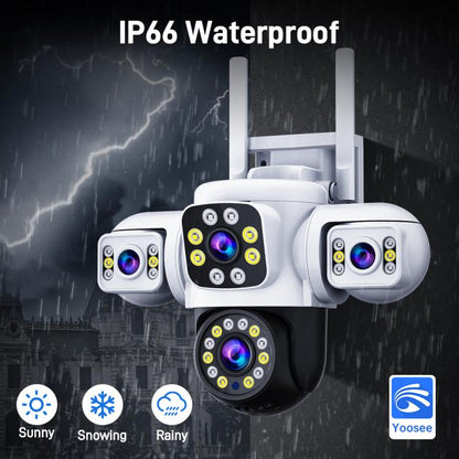 2MP HD 360 Degree Panorama 3 Lens IP66 Waterproof Wireless WiFi Camera, Memory:30 Days Memory Card(EU Plug) by bashfashion