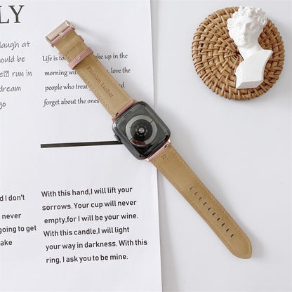 For Apple Watch 5 & 4 44mm / 3 & 2 & 1 42mm V Tail Style Stitching Leather Watch Band(Brown) by bashfashion