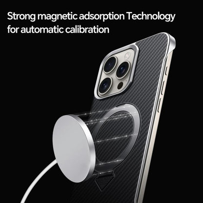 For iPhone 16 Plus SULADA Kevlar Texture MagSafe Magnetic Holder Phone Case(Brown) by SULADA