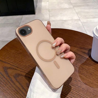 For iPhone 16e Ice Fog MagSafe PC Phone Case(Gold) by bashfashion