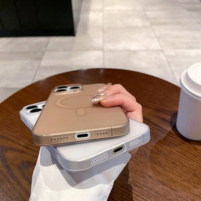 For iPhone 16e Ice Fog MagSafe PC Phone Case(Titanium Grey) by bashfashion