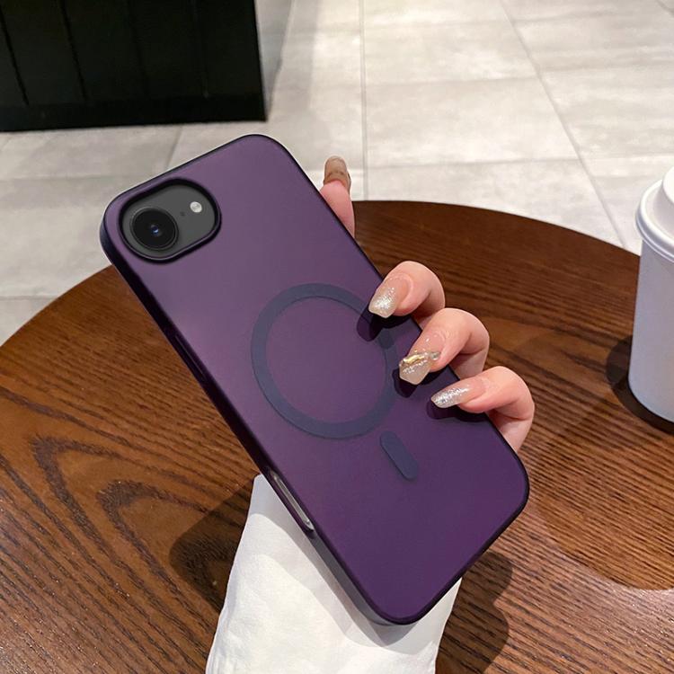 For iPhone 16e Ice Fog MagSafe PC Phone Case(Transparent Purple) by bashfashion