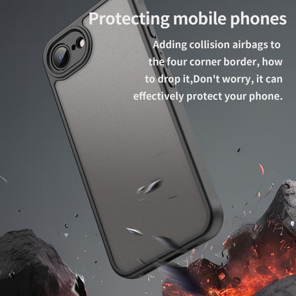 For iPhone 16e Fan Dun Series TPU Hybrid PC Frosted Phone Case(Black) by bashfashion