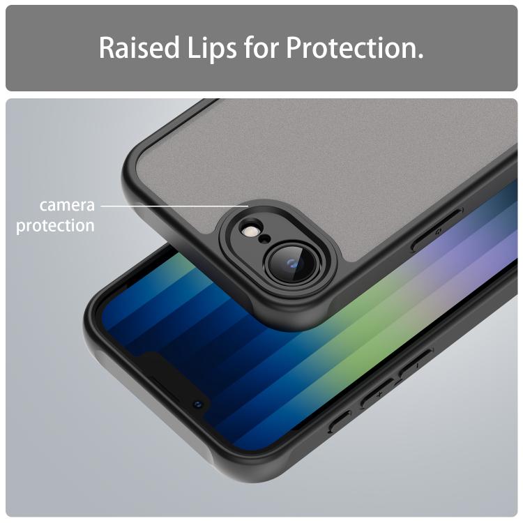 For iPhone 16e Fan Dun Series TPU Hybrid PC Frosted Phone Case(Black) by bashfashion