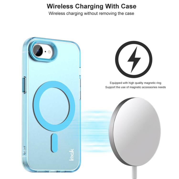 For iPhone 16e IMAK Candy Series Shockproof MagSafe Phone Case(Blue) by imak