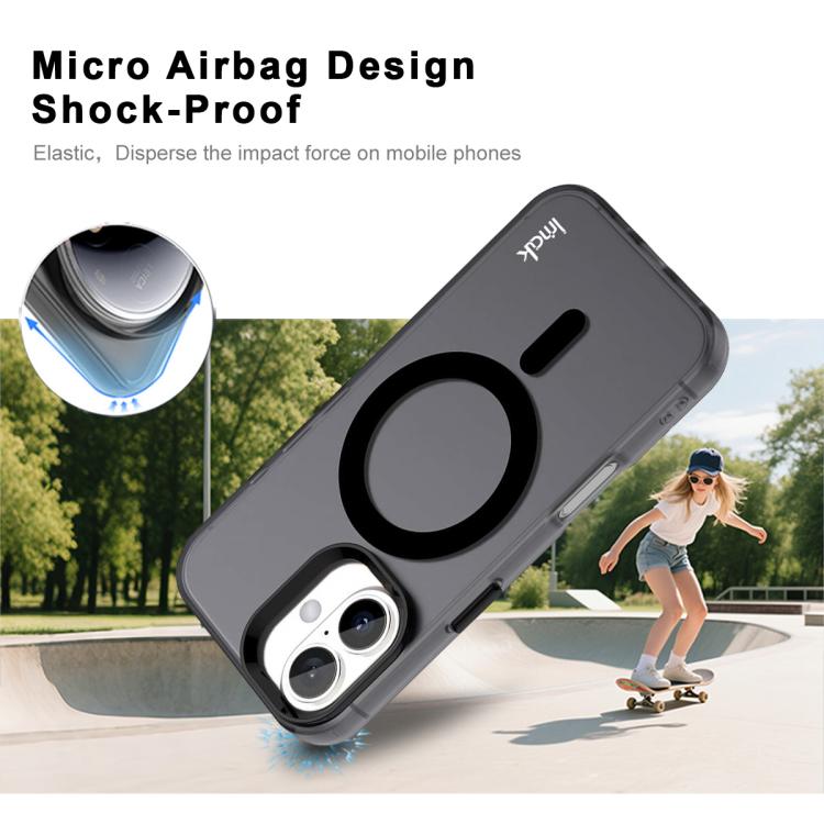 For iPhone 17 IMAK Candy Series Shockproof MagSafe Phone Case(Black) by imak