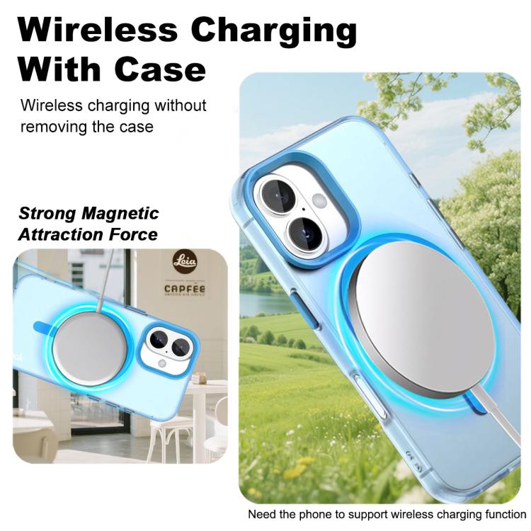 For iPhone 17 IMAK Candy Series Shockproof MagSafe Phone Case(Blue) by imak